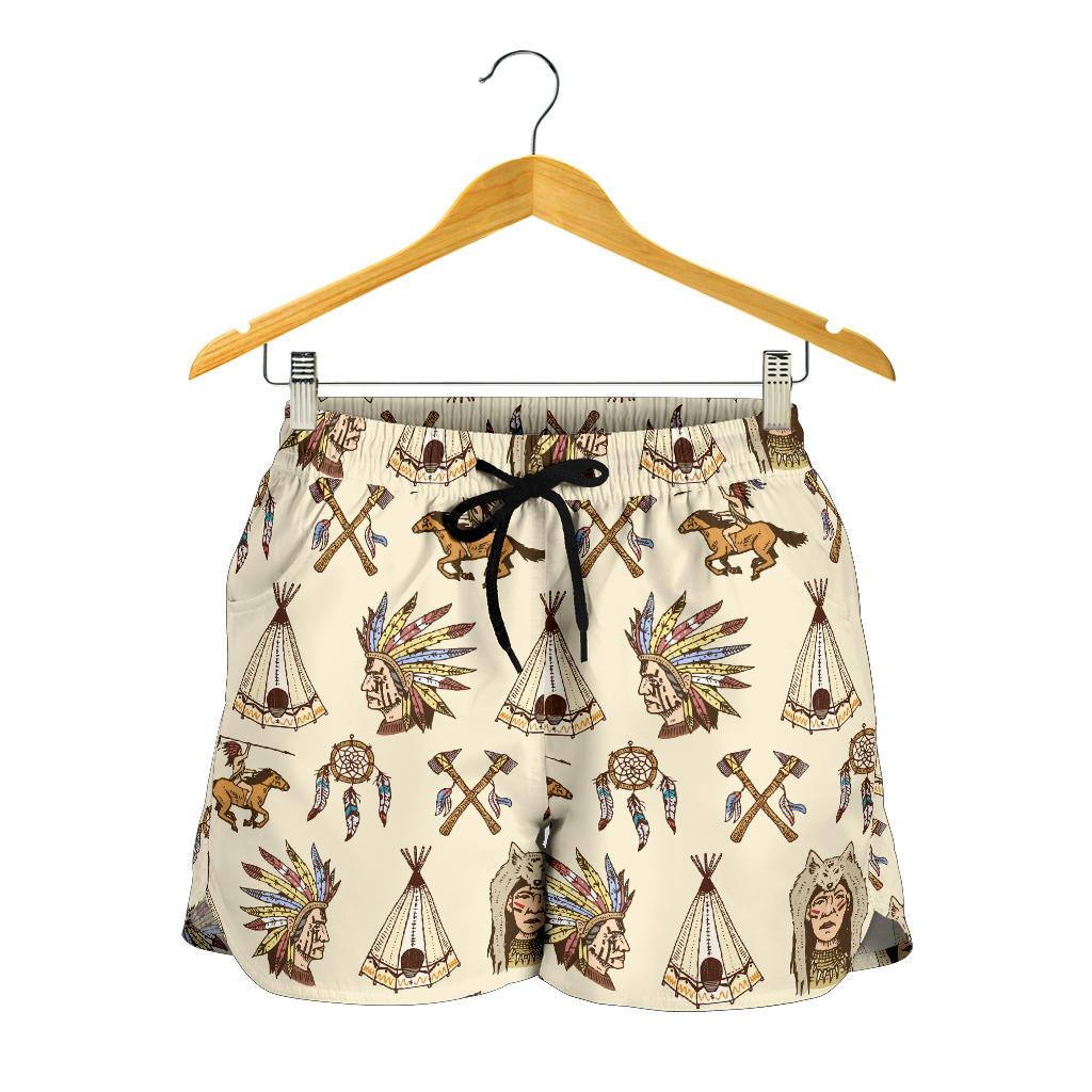 Native Indian Pattern Design Print Women Shorts-JTAMIGO.COM