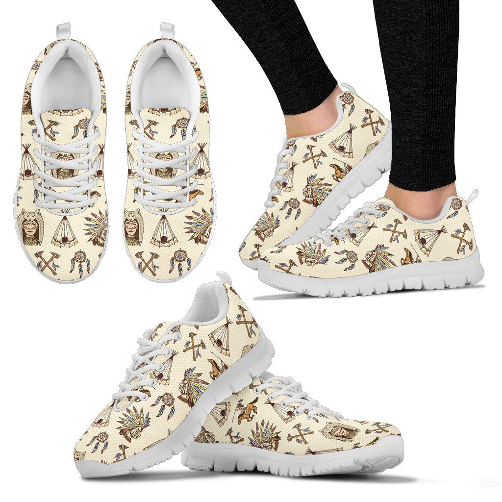 Native Indian Pattern Design Print Women Sneakers Shoes