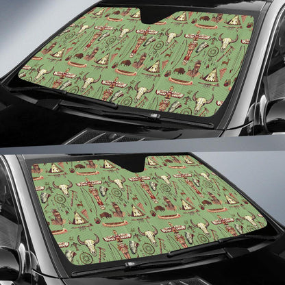 Native Indian Themed Design Print Car Sun Shade For Windshield