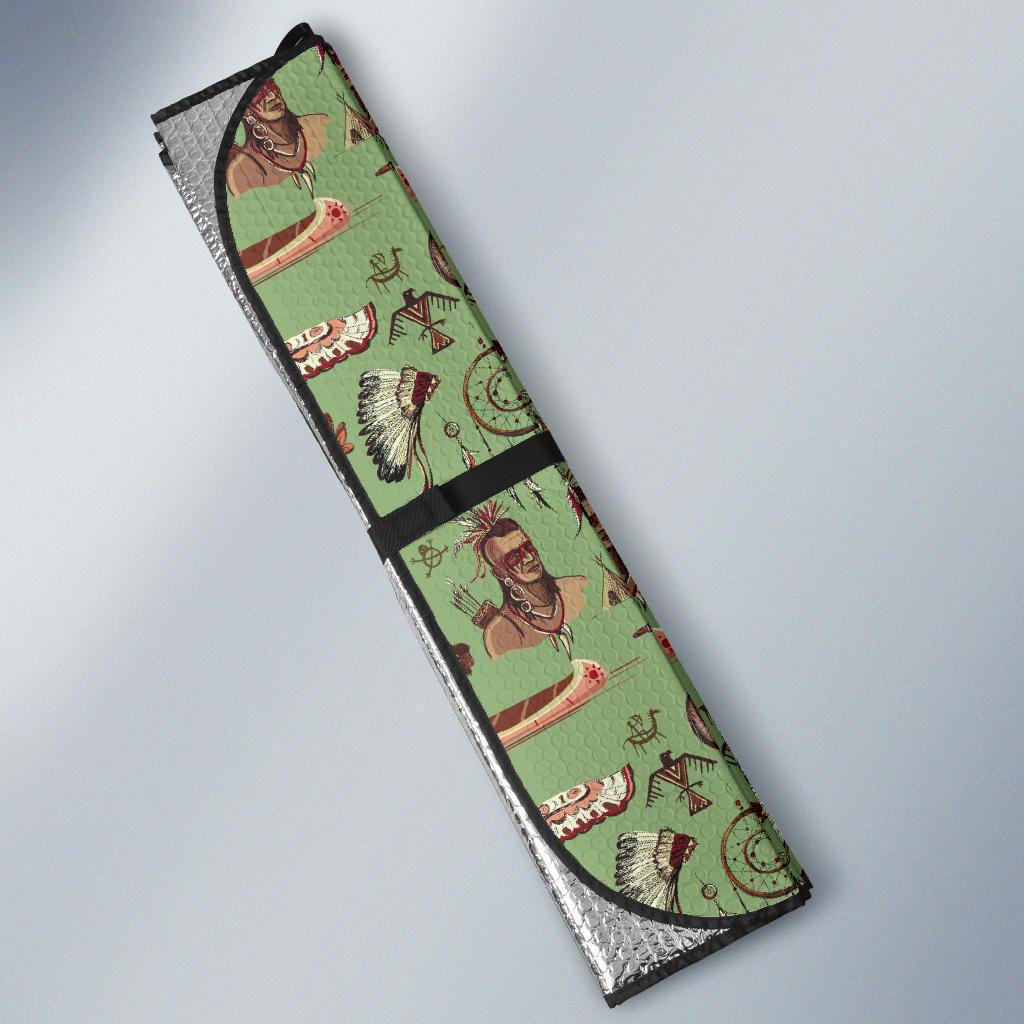 Native Indian Themed Design Print Car Sun Shade For Windshield