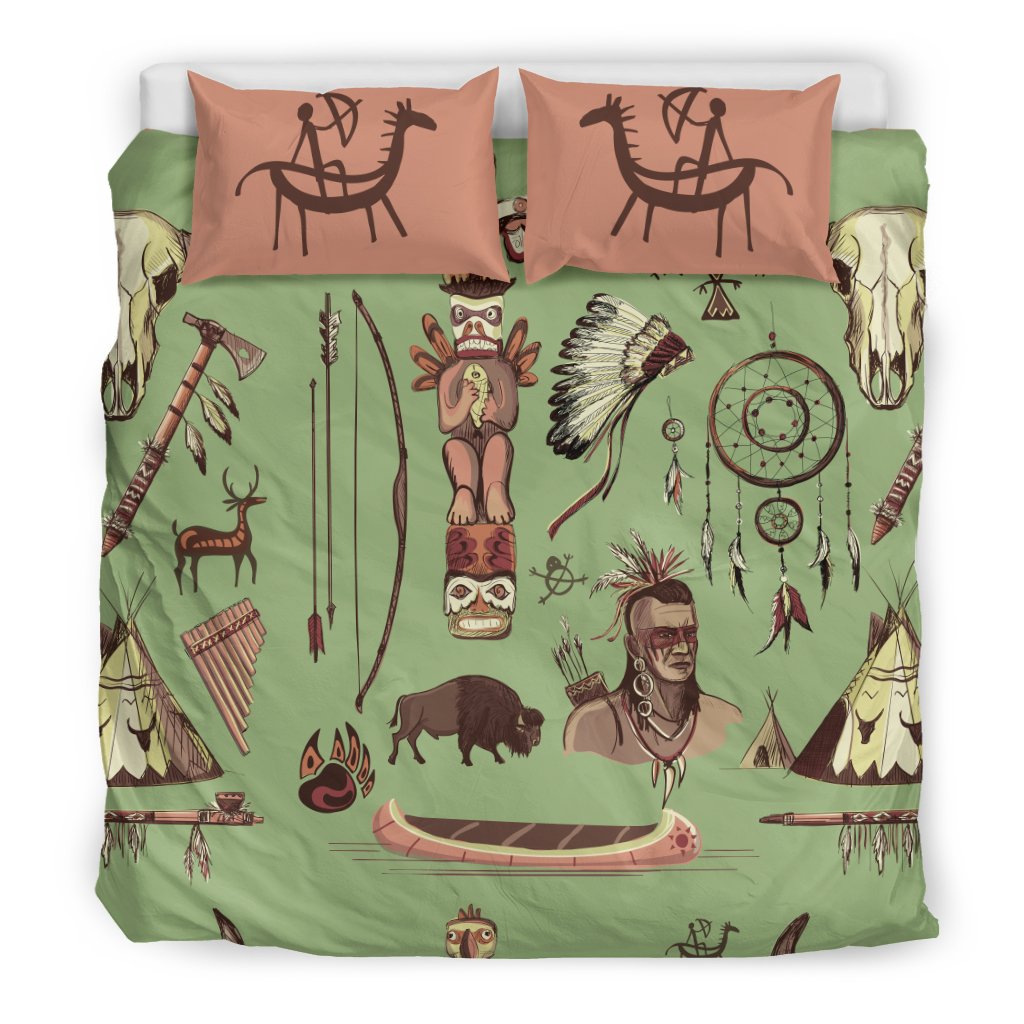 Native Indian Themed Design Print Duvet Cover Bedding Set