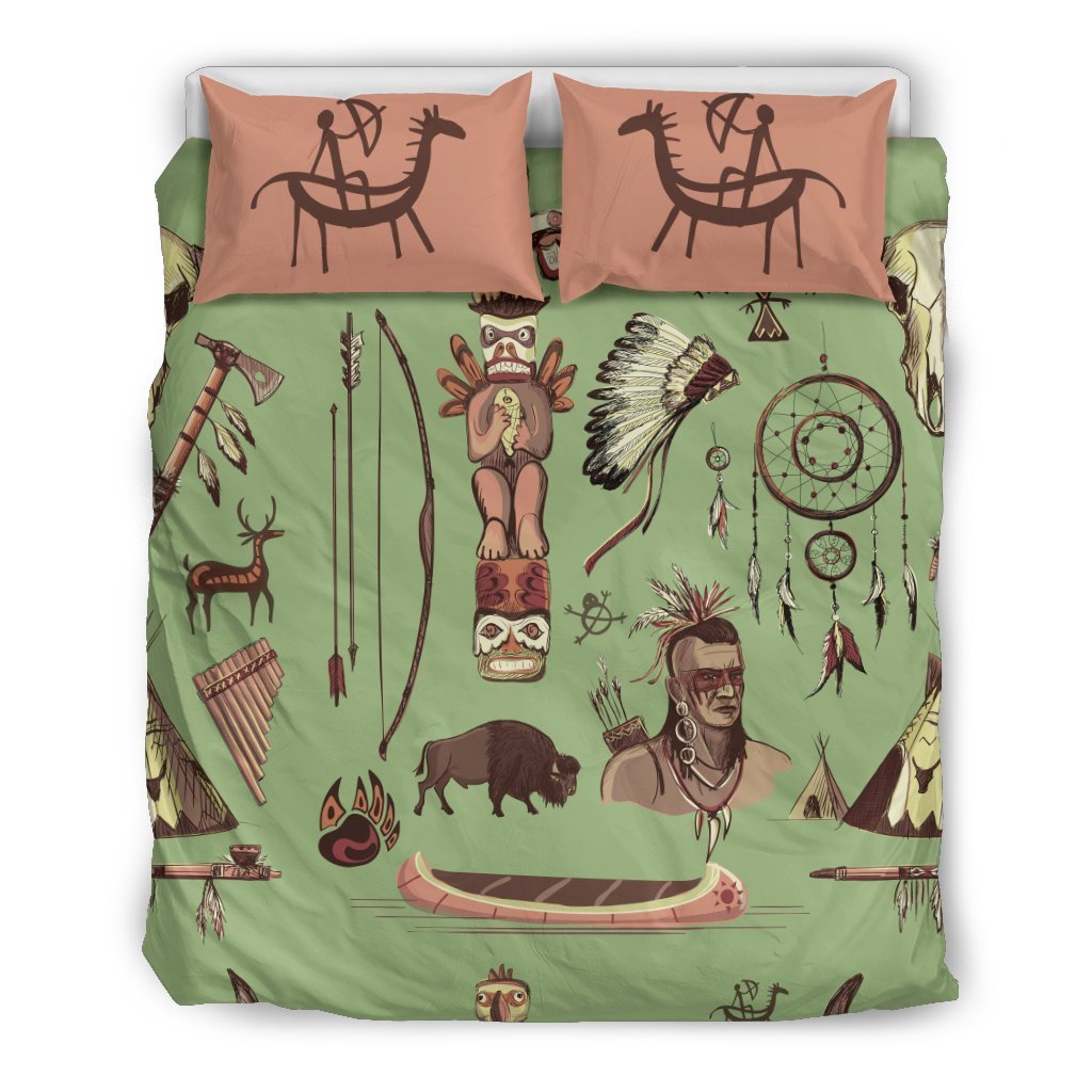 Native Indian Themed Design Print Duvet Cover Bedding Set
