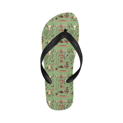 Native Indian Themed Design Print Flip Flops-JTAMIGO.COM