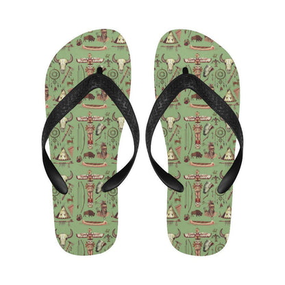 Native Indian Themed Design Print Flip Flops-JTAMIGO.COM