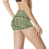 Native Indian Themed Design Print High Waisted Spandex Shorts-JTAMIGO.COM