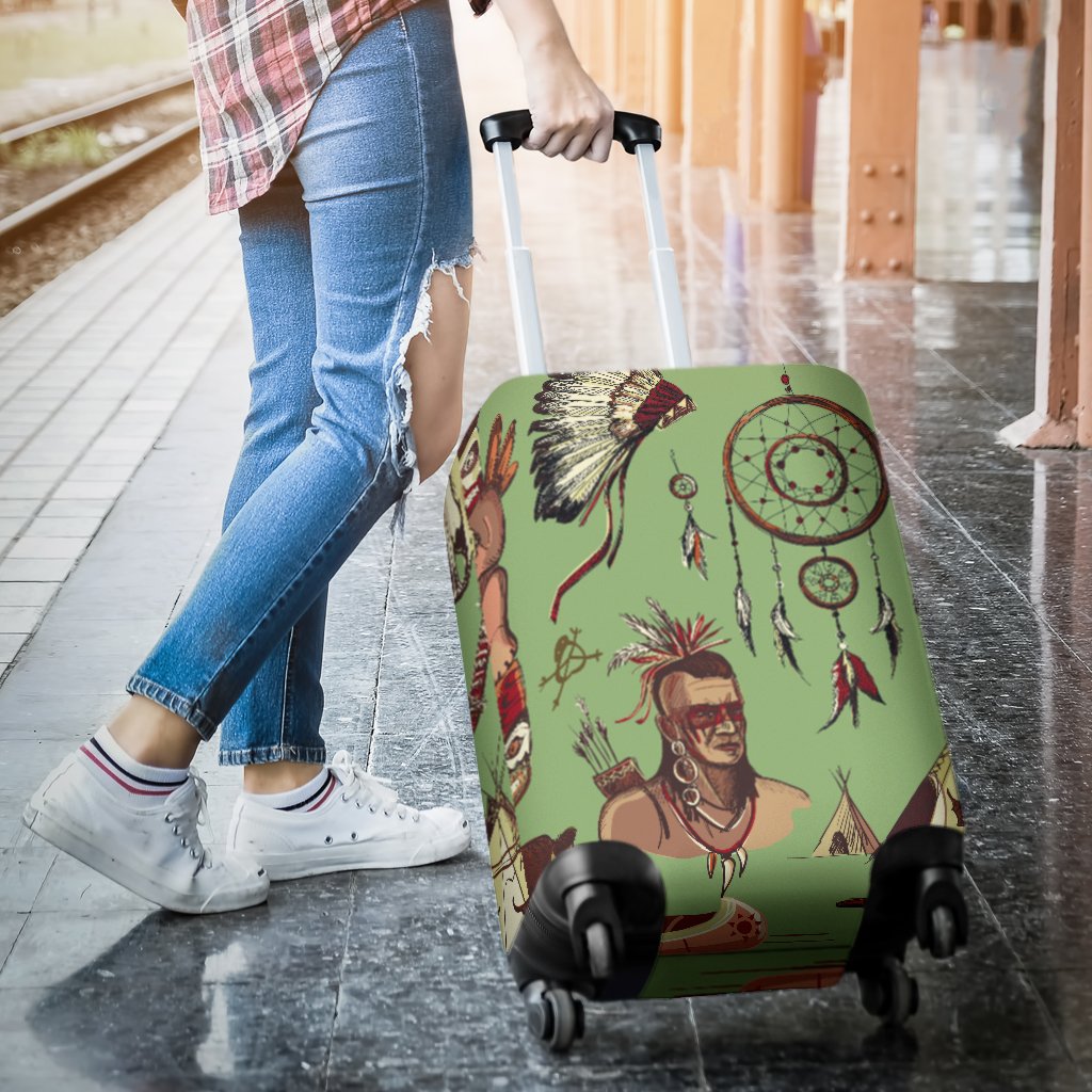 Native Indian Themed Design Print Luggage Cover Protector