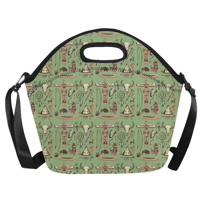 Native Indian Themed Design Print Neoprene Lunch Bag (Model 1669)(Large)-JTAMIGO.COM