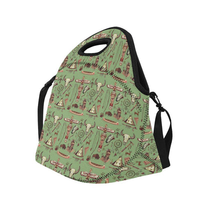Native Indian Themed Design Print Neoprene Lunch Bag (Model 1669)(Large)-JTAMIGO.COM
