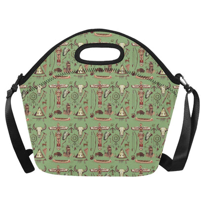 Native Indian Themed Design Print Neoprene Lunch Bag (Model 1669)(Large)-JTAMIGO.COM