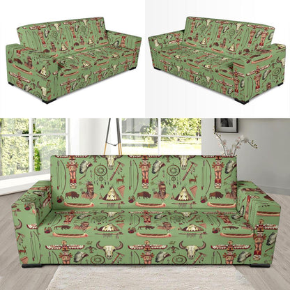 Native Indian Themed Design Print Sofa Slipcover-JTAMIGO.COM