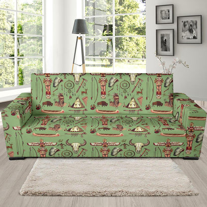 Native Indian Themed Design Print Sofa Slipcover-JTAMIGO.COM