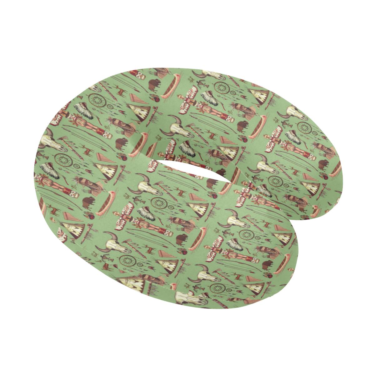 Native Indian Themed Design Print U-Shaped Travel Neck Pillow-JTAMIGO.COM
