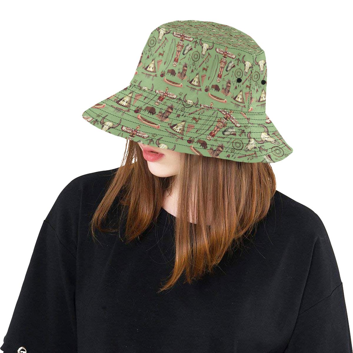 Native Indian Themed Design Print Unisex Bucket Hat