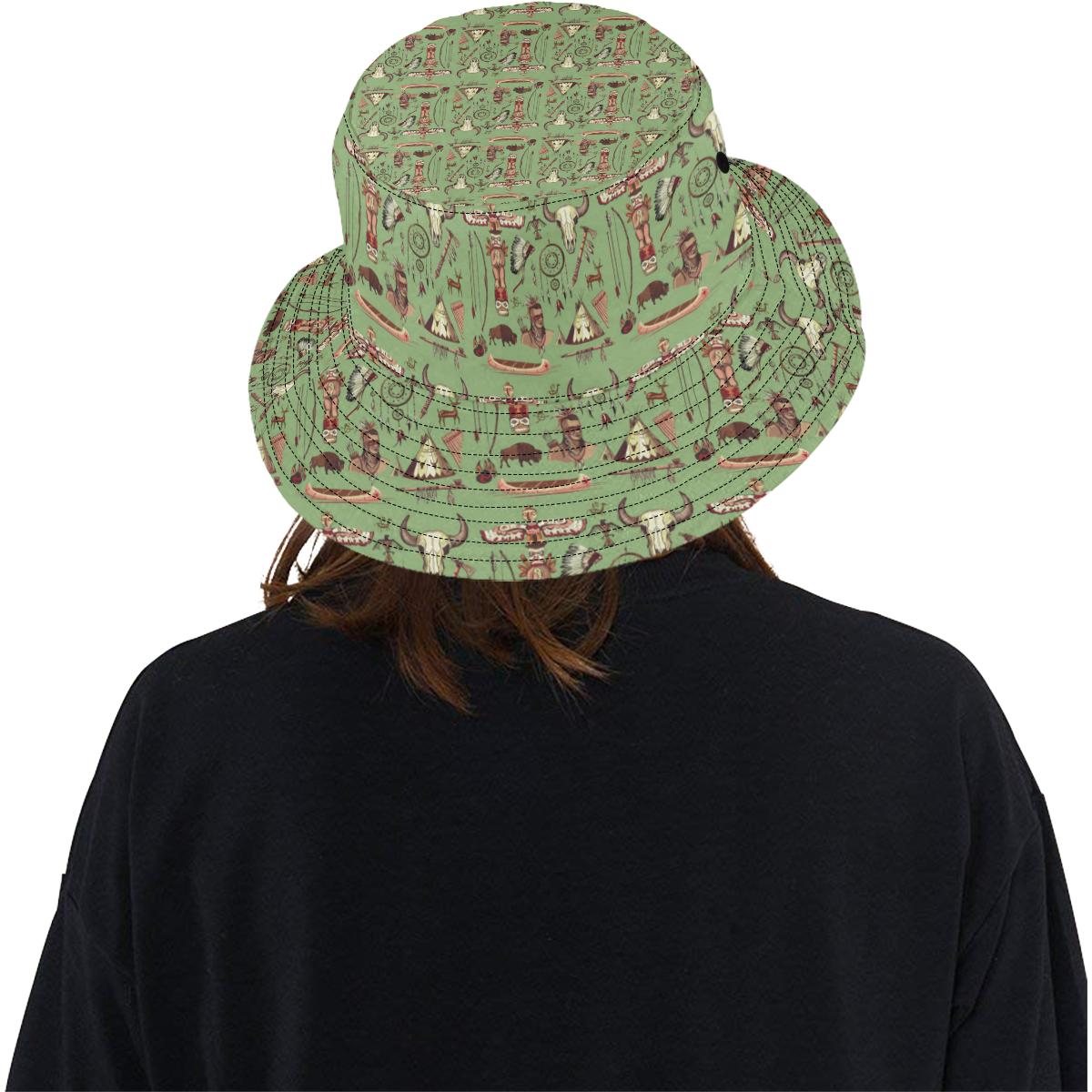 Native Indian Themed Design Print Unisex Bucket Hat