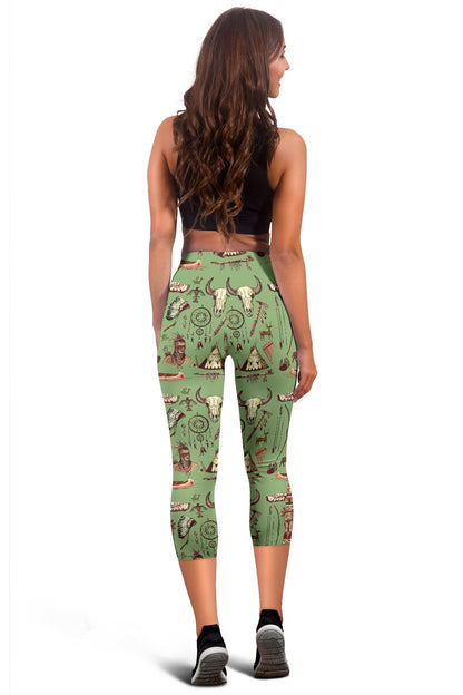 Native Indian Themed Design Print Women Capris