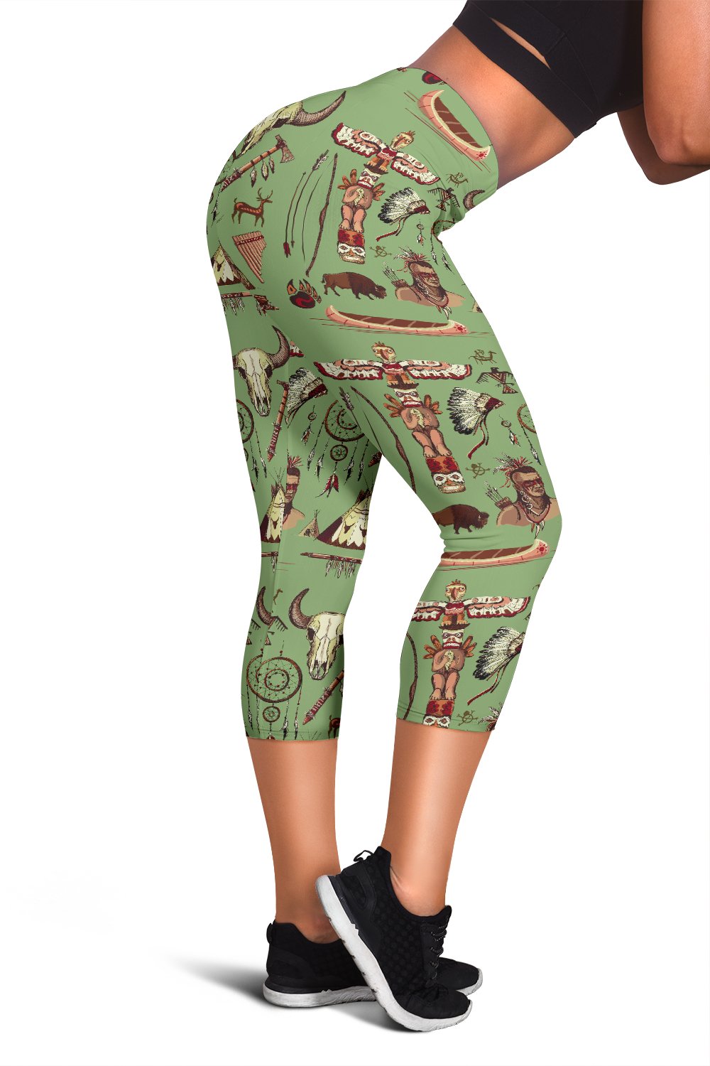 Native Indian Themed Design Print Women Capris