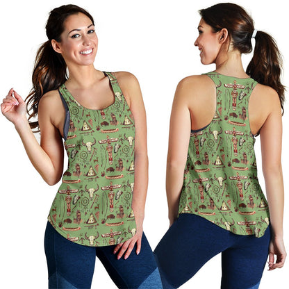Native Indian Themed Design Print Women Racerback Tank Top