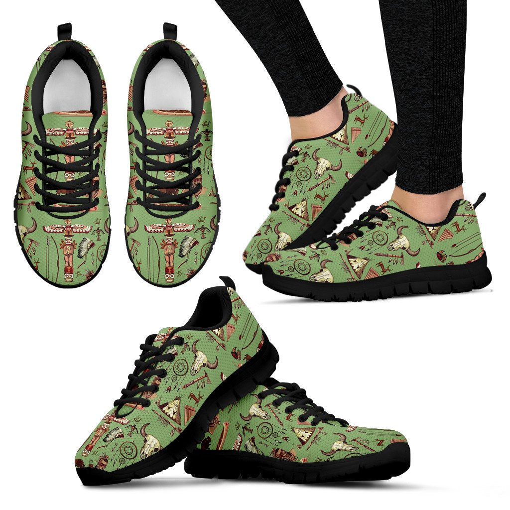 Native Indian Themed Design Print Women Sneakers Shoes