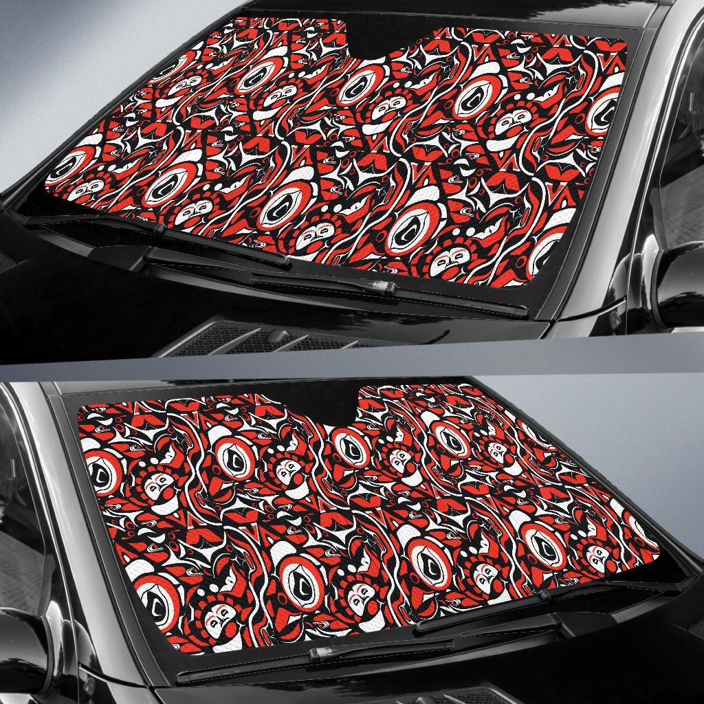 Native North American Themed Print Car Sun Shade For Windshield
