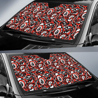Native North American Themed Print Car Sun Shade For Windshield
