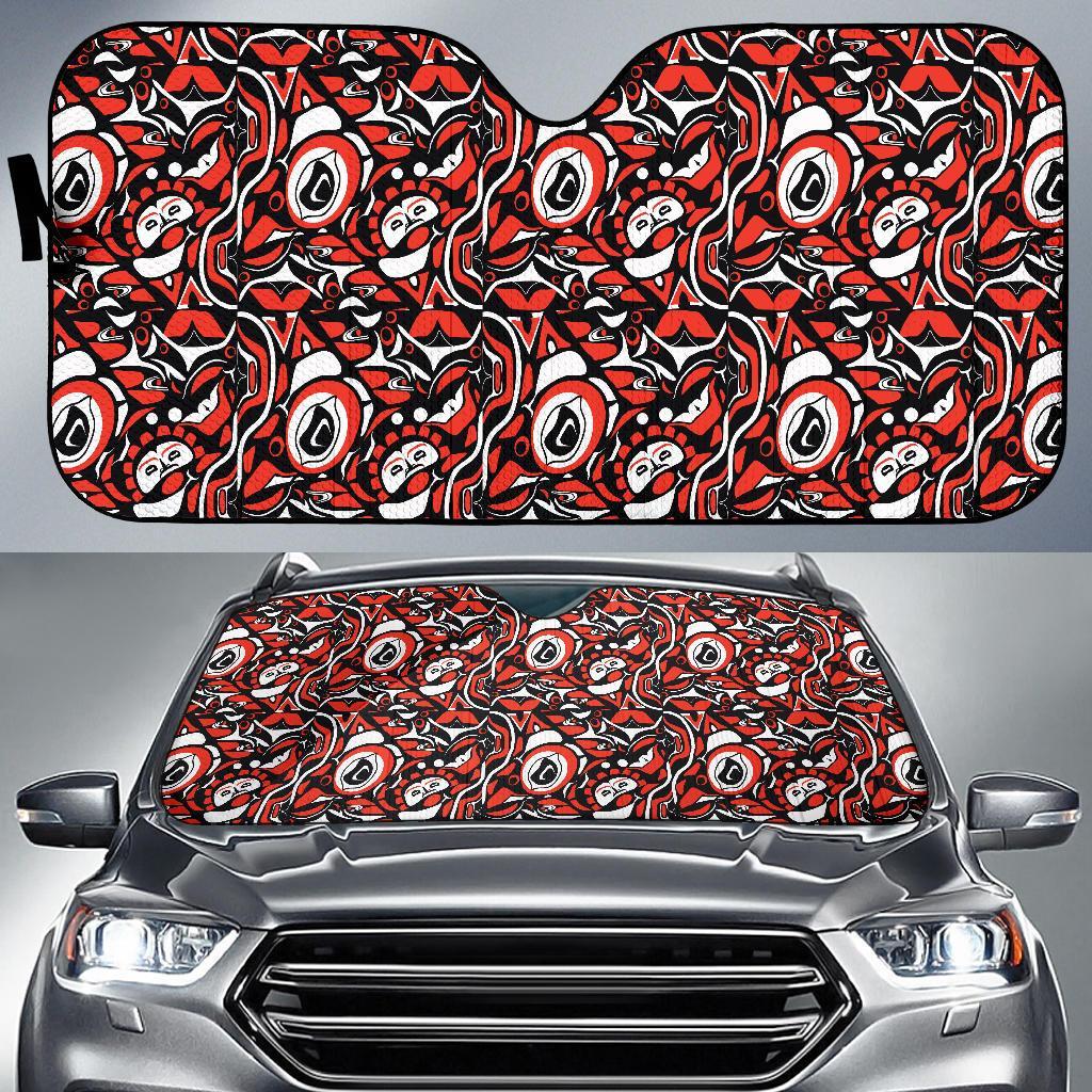 Native North American Themed Print Car Sun Shade For Windshield