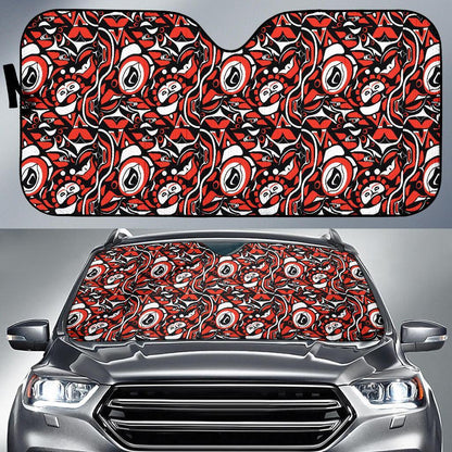 Native North American Themed Print Car Sun Shade For Windshield