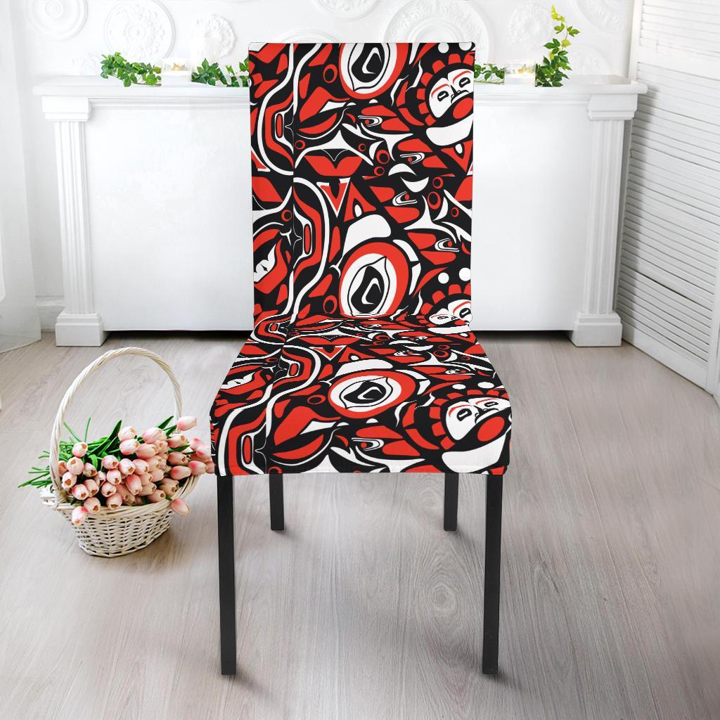 Native North American Themed Print Dining Chair Slipcover-JTAMIGO.COM