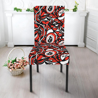Native North American Themed Print Dining Chair Slipcover-JTAMIGO.COM