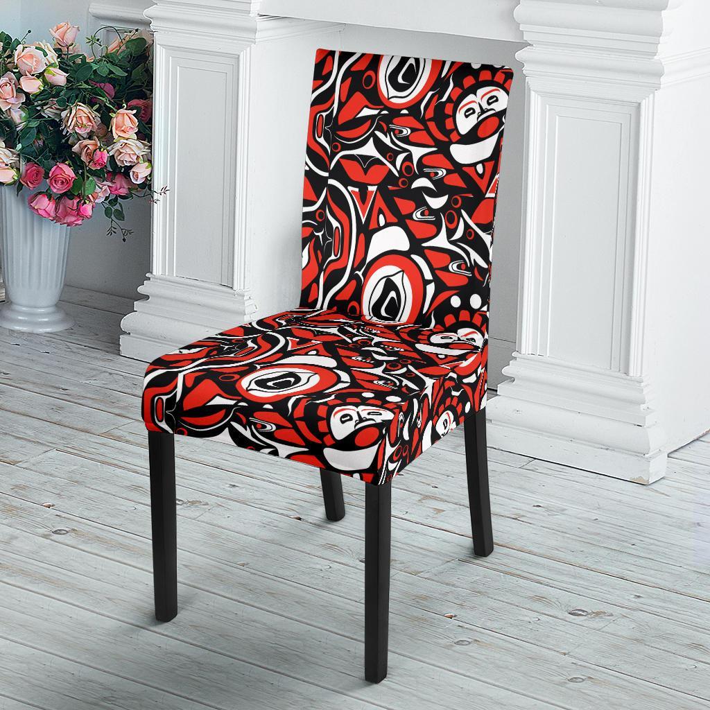 Native North American Themed Print Dining Chair Slipcover-JTAMIGO.COM