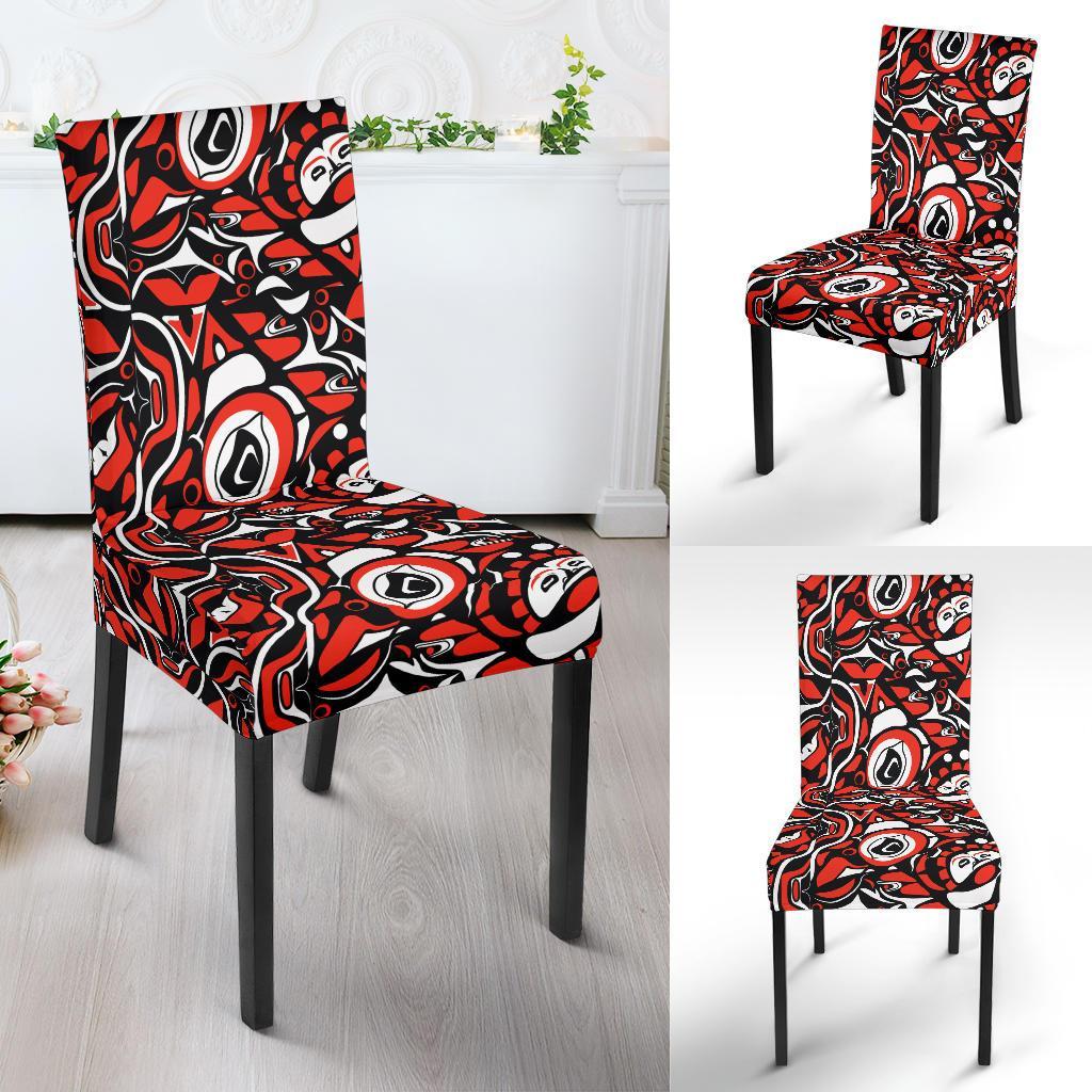 Native North American Themed Print Dining Chair Slipcover-JTAMIGO.COM