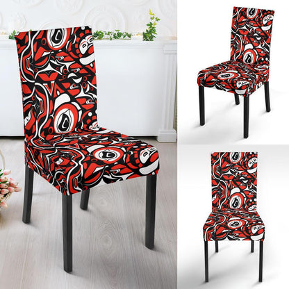 Native North American Themed Print Dining Chair Slipcover-JTAMIGO.COM