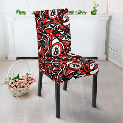 Native North American Themed Print Dining Chair Slipcover-JTAMIGO.COM