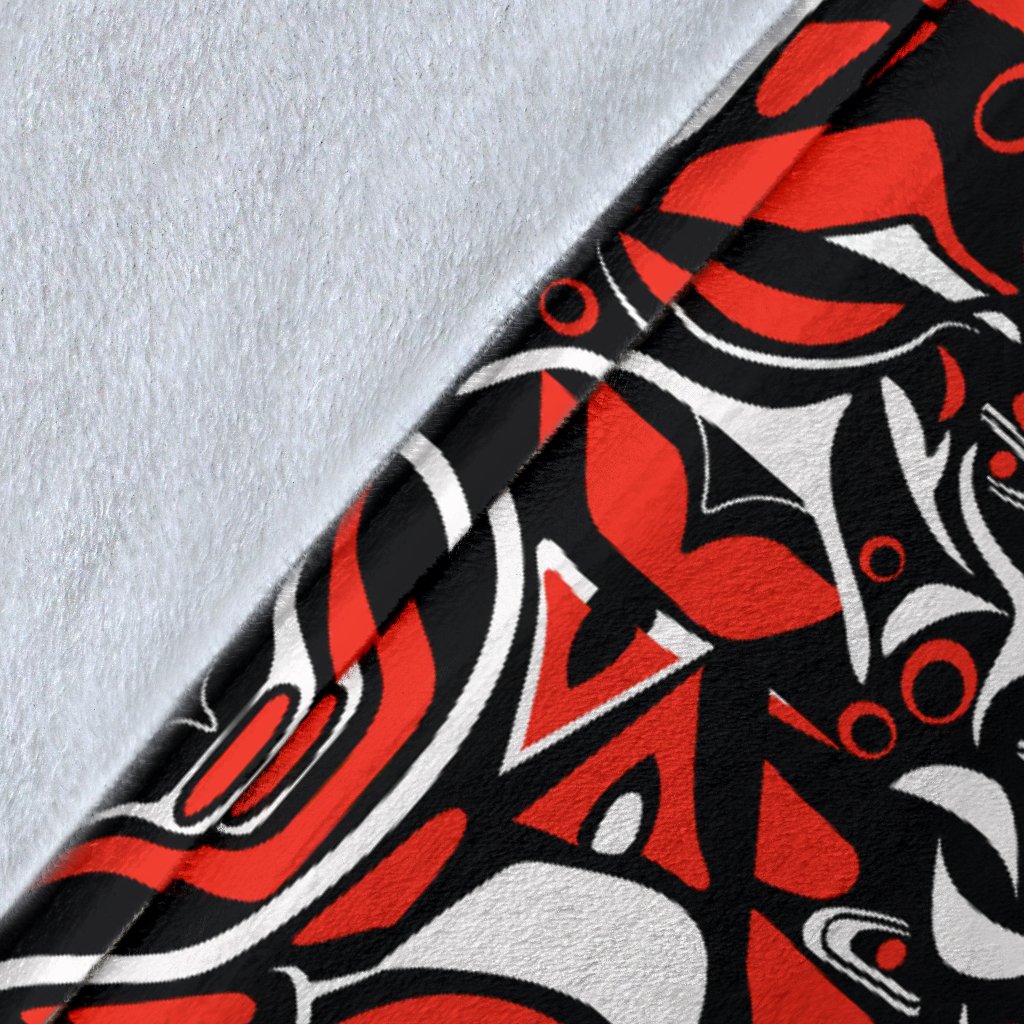 Native North American Themed Print Fleece Blanket