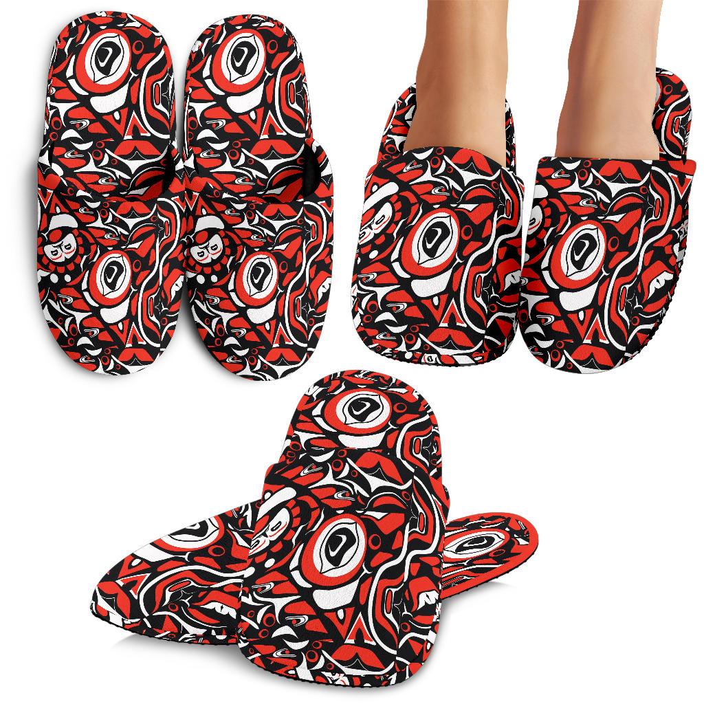 Native North American Themed Print House Slippers