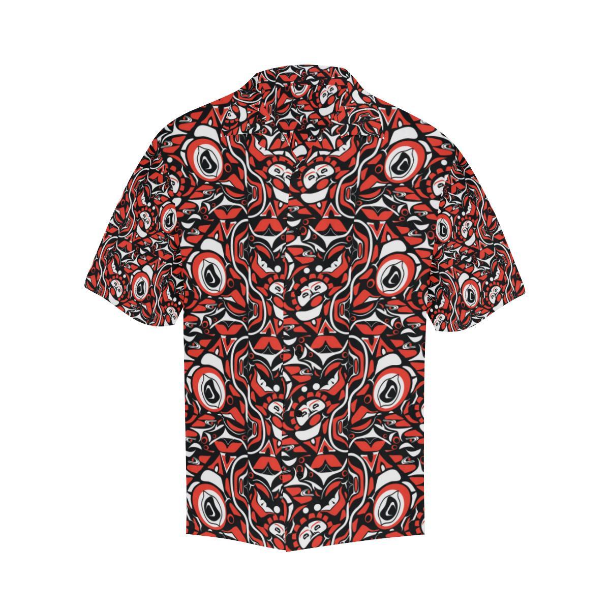 Native North American Themed Print Men Aloha Hawaiian Shirt