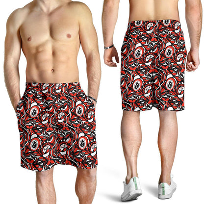 Native North American Themed Print Mens Shorts-JTAMIGO.COM