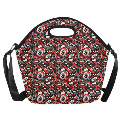 Native North American Themed Print Neoprene Lunch Bag (Model 1669)(Large)-JTAMIGO.COM