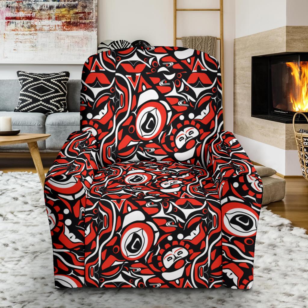 Native North American Themed Print Single Sofa Slipcover -JTAMIGO.COM
