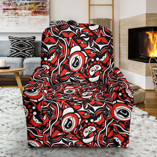Native North American Themed Print Single Sofa Slipcover -JTAMIGO.COM