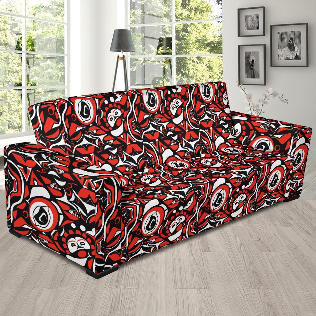 Native North American Themed Print Sofa Slipcover-JTAMIGO.COM