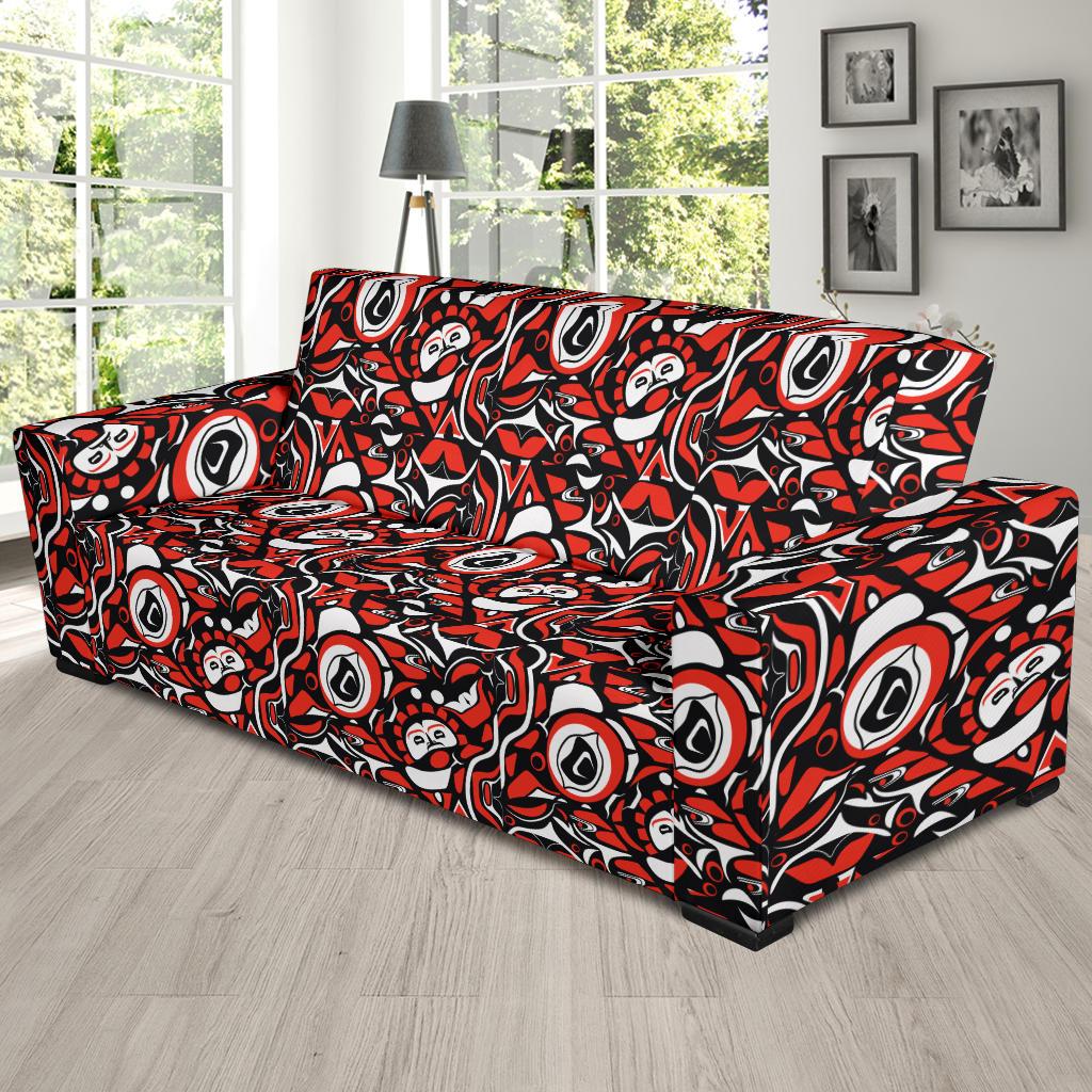 Native North American Themed Print Sofa Slipcover-JTAMIGO.COM