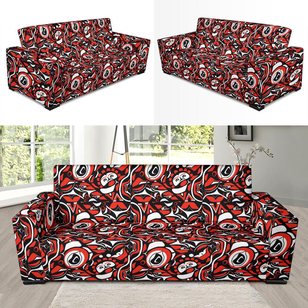 Native North American Themed Print Sofa Slipcover-JTAMIGO.COM
