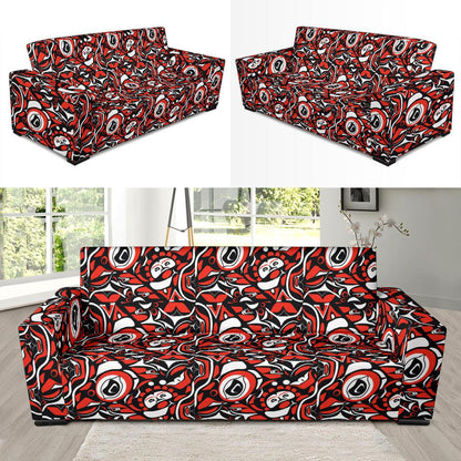 Native North American Themed Print Sofa Slipcover-JTAMIGO.COM