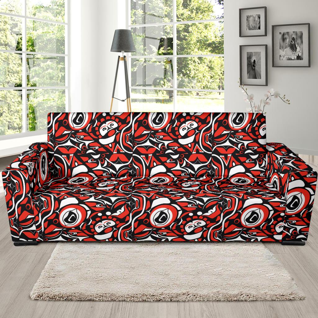 Native North American Themed Print Sofa Slipcover-JTAMIGO.COM