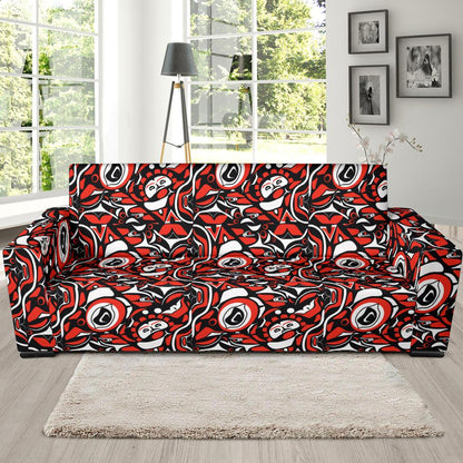 Native North American Themed Print Sofa Slipcover-JTAMIGO.COM