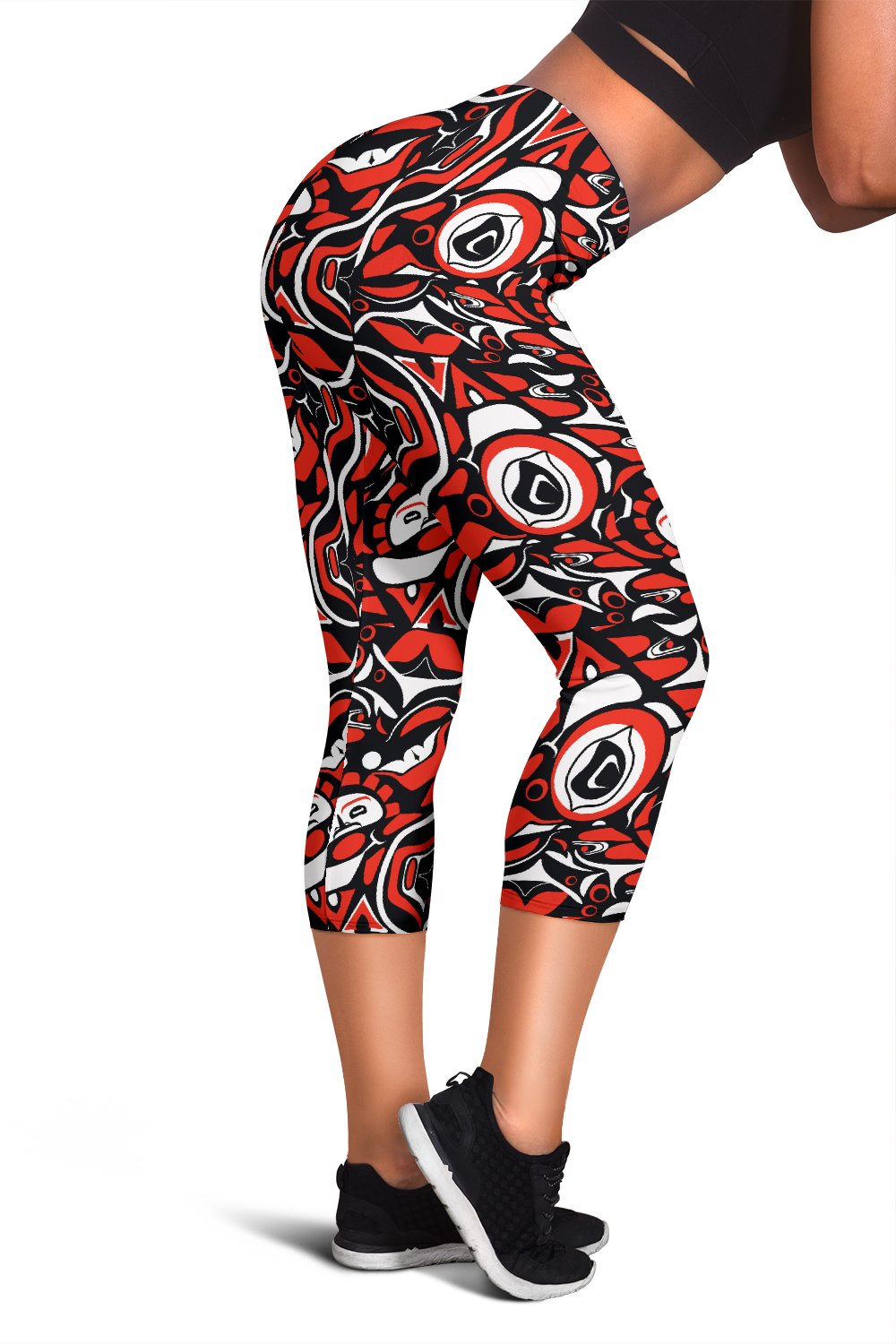 Native North American Themed Print Women Capris