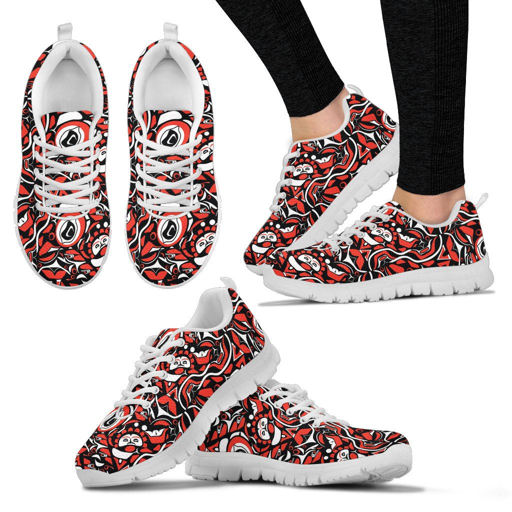 Native North American Themed Print Women Sneakers Shoes