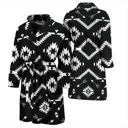 Native Pattern Print Design A04 Men Bathrobe-JORJUNE.COM