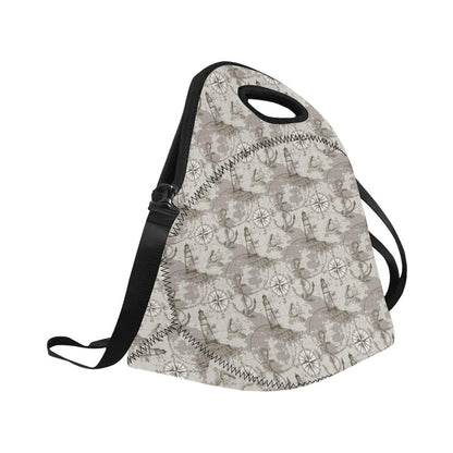 Nautical Map Design Themed Print Neoprene Lunch Bag (Model 1669)(Large)-JTAMIGO.COM