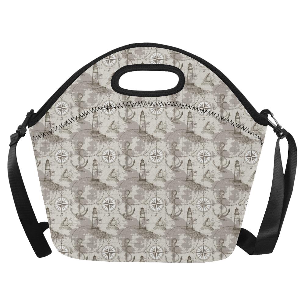Nautical Map Design Themed Print Neoprene Lunch Bag (Model 1669)(Large)-JTAMIGO.COM